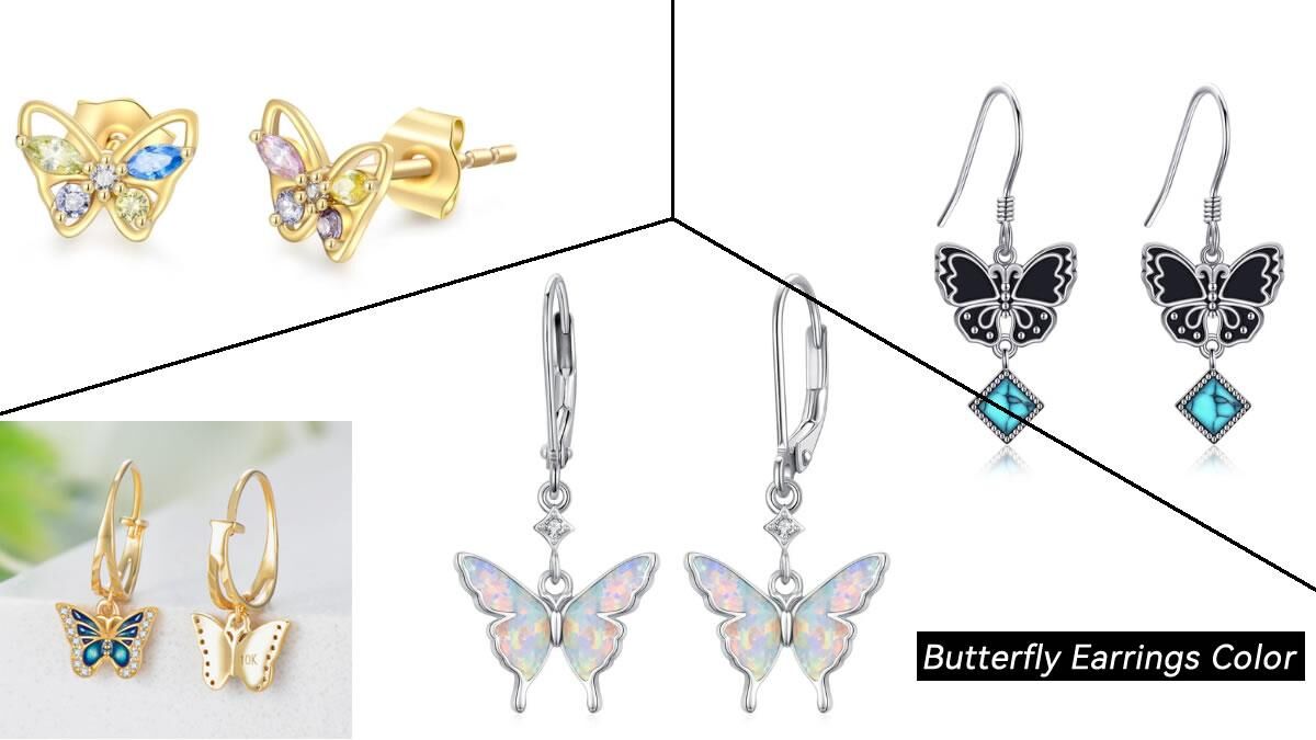 Butterfly Earrings Color Guide of YFN Jewlery: Gold, Silver & More Explained